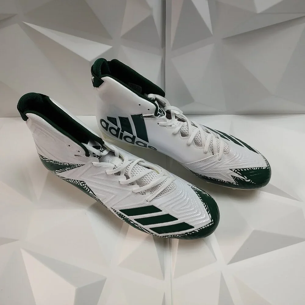Adidas Mens Football Cleats 16 White Green Shoe Lacrosse Freak X Carbon High - Picture 9 of 13